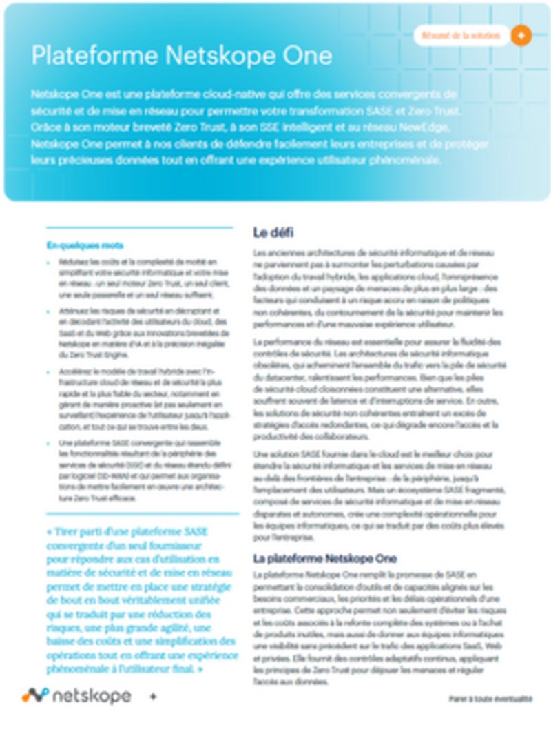 Présentation de Netskope One